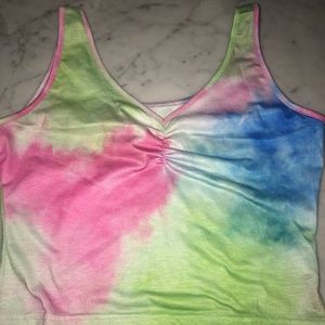Tie Dye Ruched Tank Top
